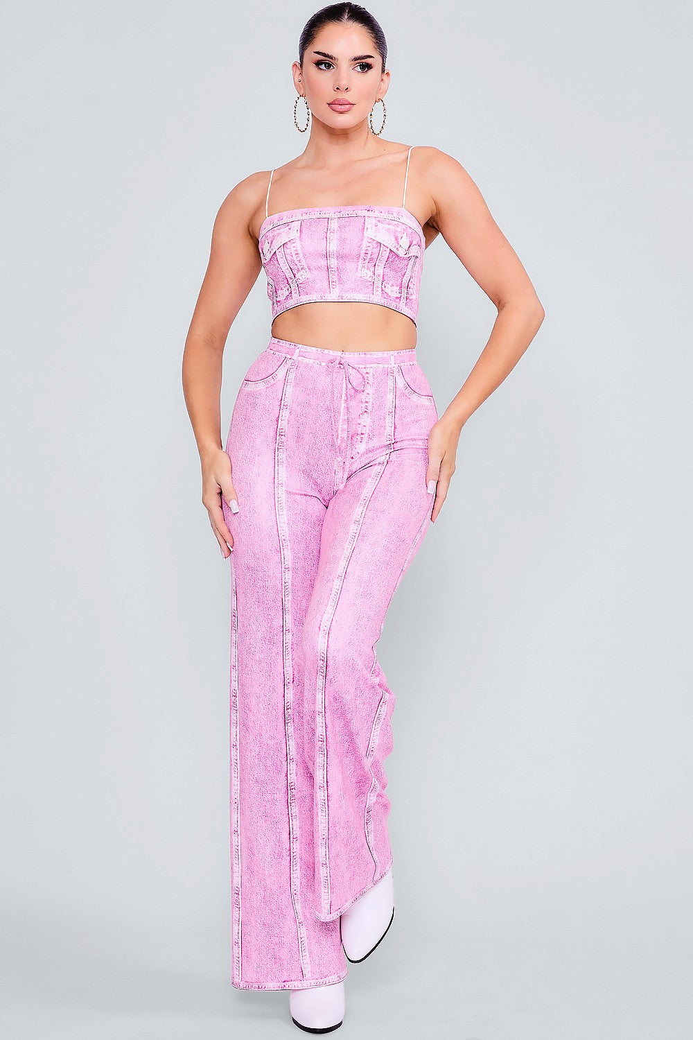 PAISLEY PINK DENIM SET