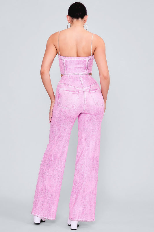 PAISLEY PINK DENIM SET